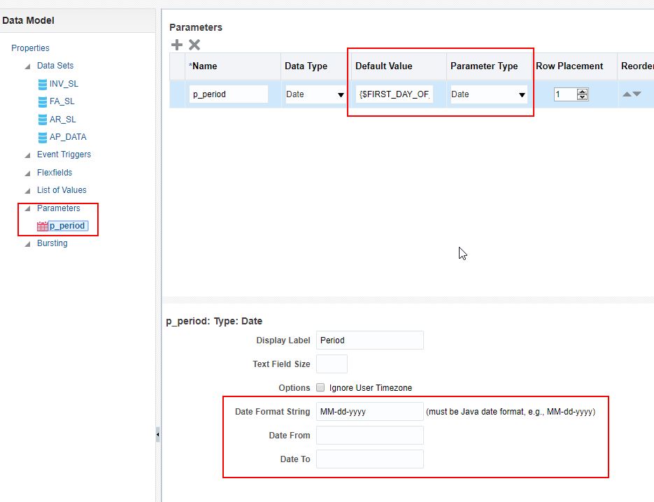 Parameter Default Values